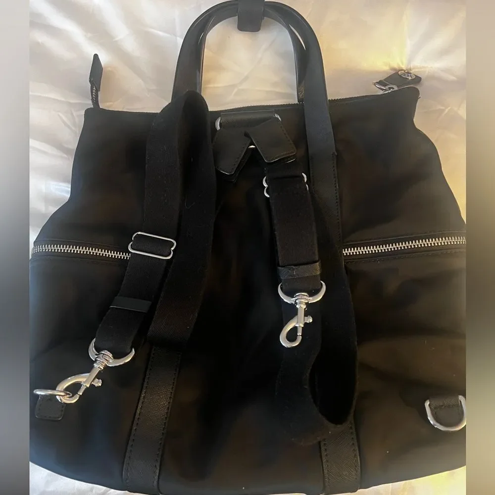 Henri Bendel Jetsetter Backpack - Black and Silver - Small